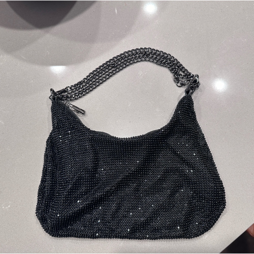 Anthropologie Crescent Rhinestone Bag - Picture 4 of 8
